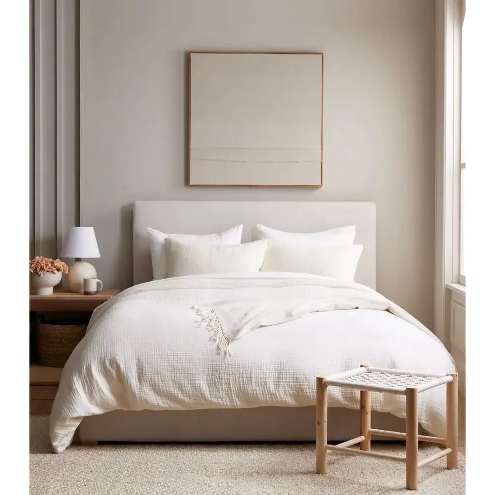 QUINCE Organic Cotton Gauze Duvet Set FULL/QUEEN in UNDYED